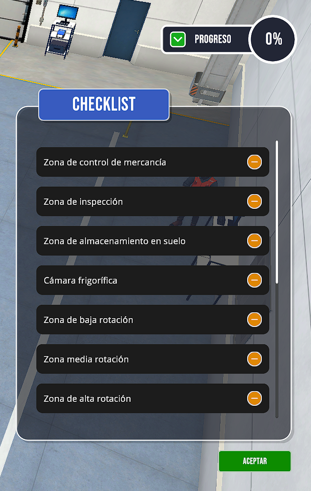Panel con el total de puntos de interés y su estado